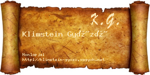 Klimstein Győző névjegykártya