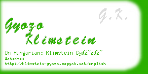 gyozo klimstein business card